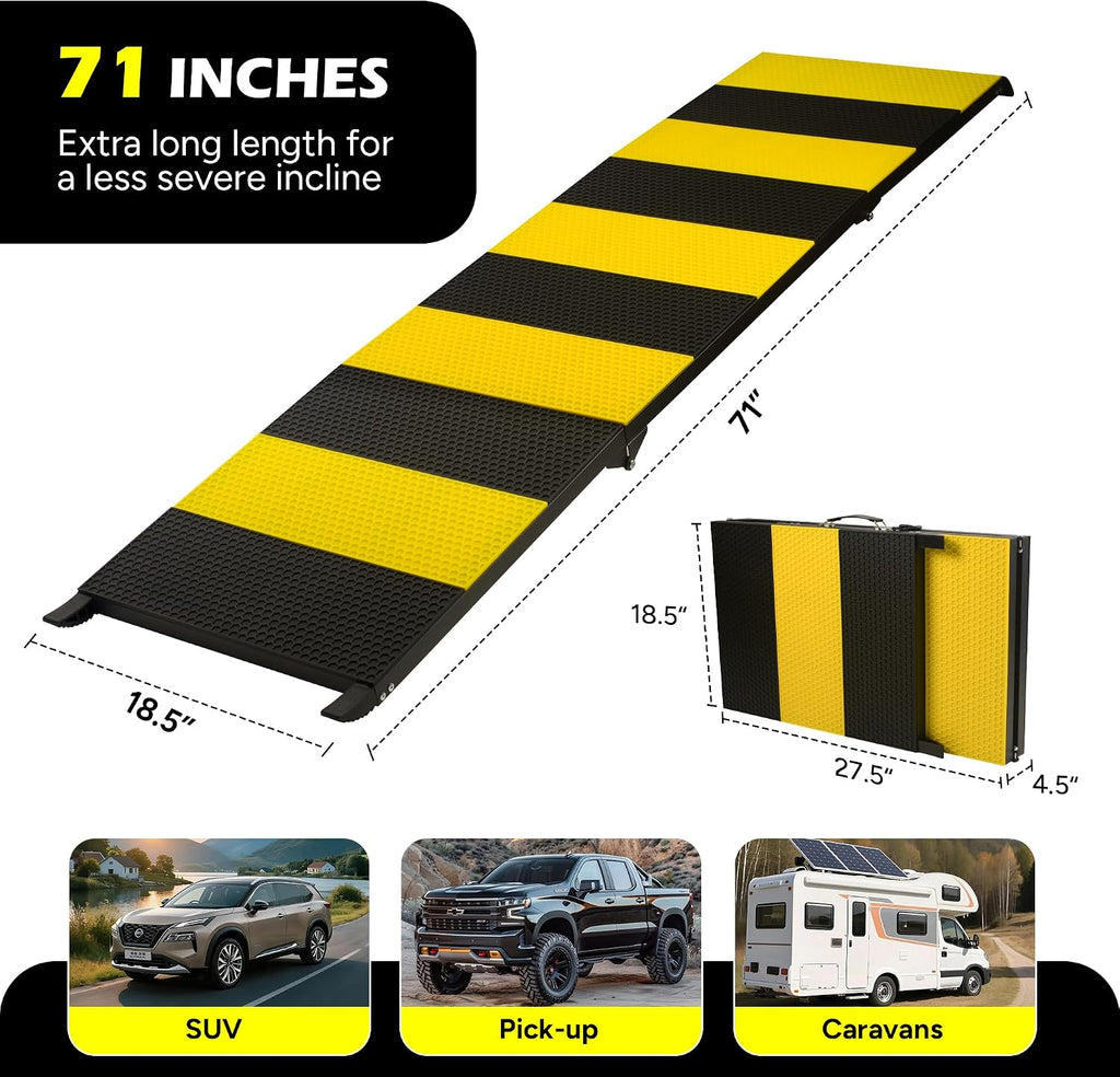 Foldable Dog Ramp for Car, 71 inches Long Portable Ramp for Large Dogs