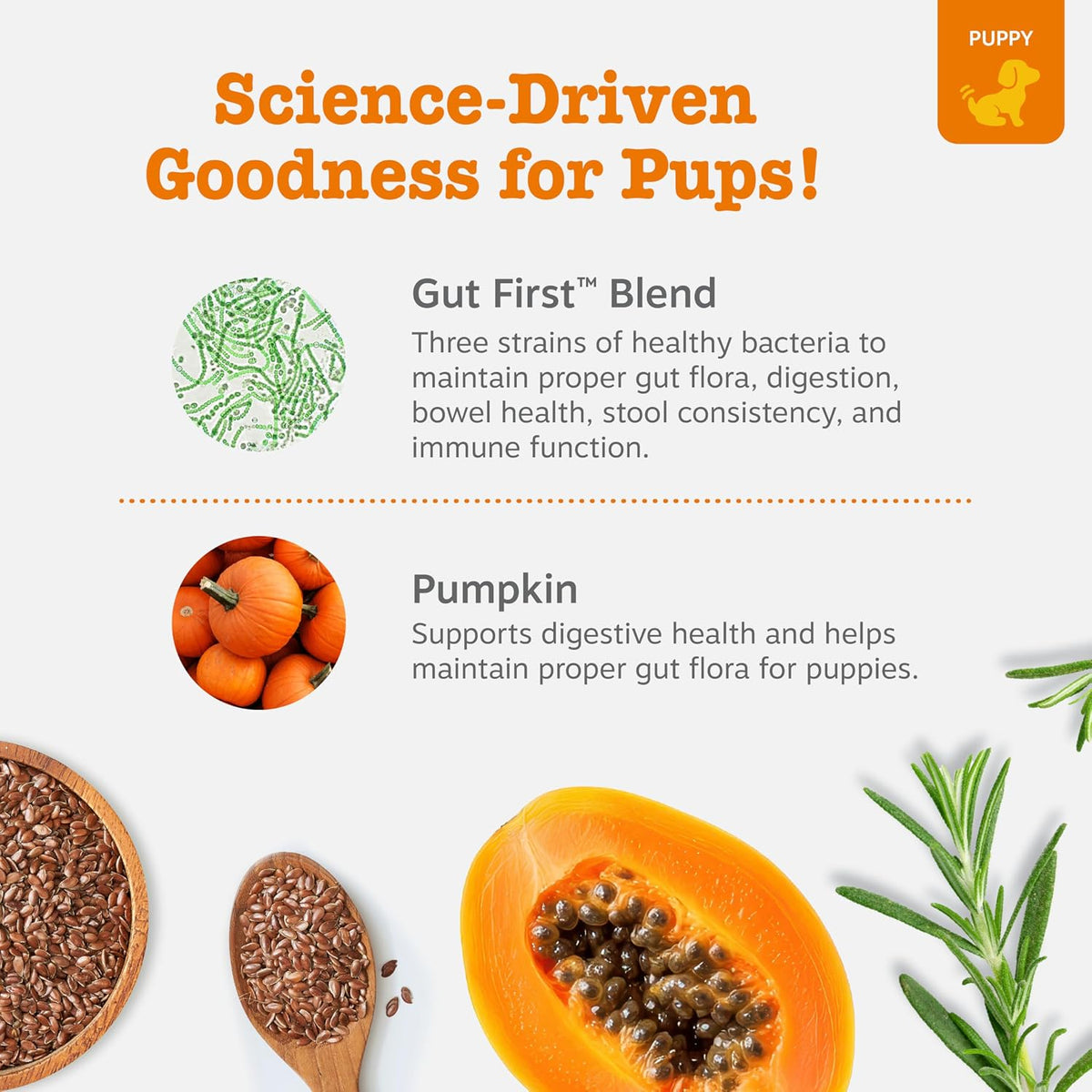 Zesty Paws Puppy Probiotics Bites - Gut Health for Dogs, Pumpkin, 90 Ct