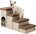 COZY KISS Dog Stairs with Storage, 22.6" H Dog Steps with Condo, 4-Step