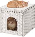 SETVSON Cat Houses for Indoor Cats Extra Large Double Cat Cave, White