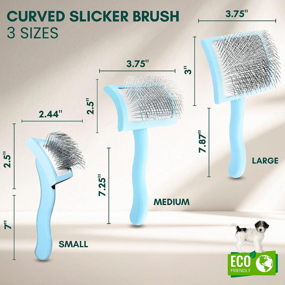 Pet Slicker Brush With Soft Massage Grooming Stainless Steel Pins - For Dematting, Shedding Fur, and Undercoat - Ideal Gift for Professional Pet Groomers - Long Slicker Brush