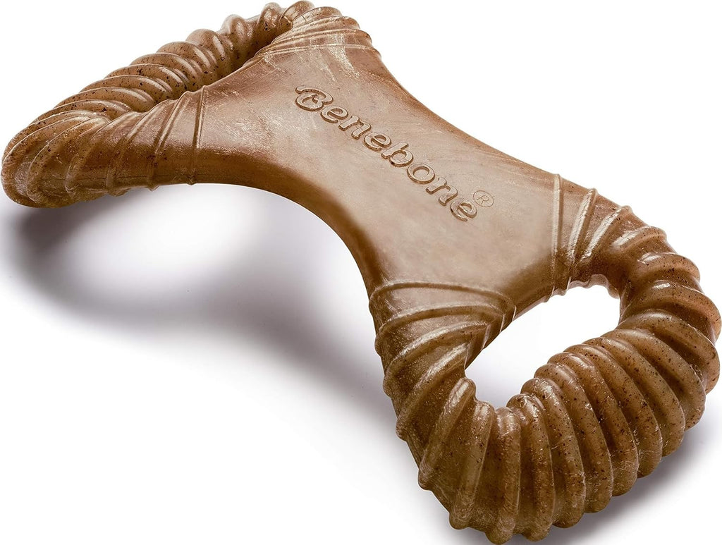Benebone Dental Durable Dog Chew Toy for Aggressive Chewers, Real Bacon, Made in USA, Medium