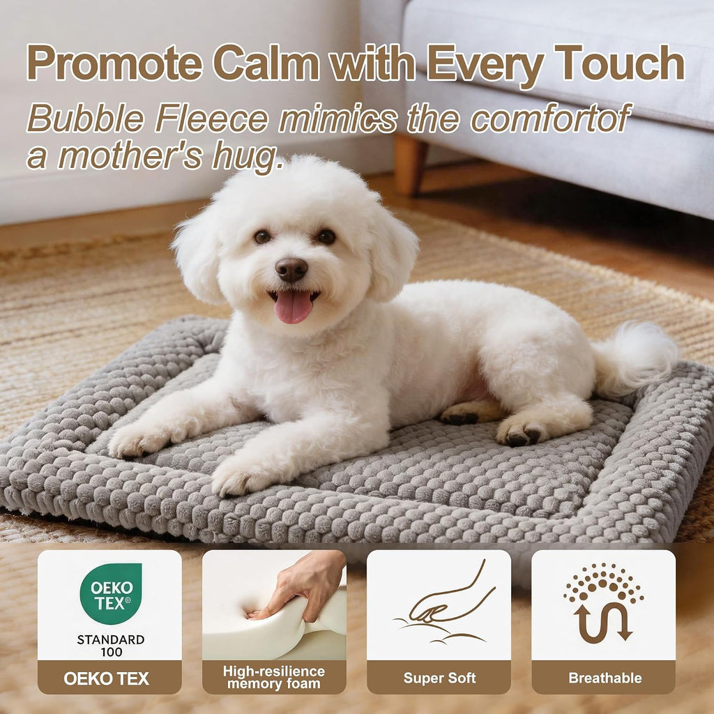 Dog Bed Mat, Soft Dog Beds - Portable Crate Pad for Dogs & Cats
