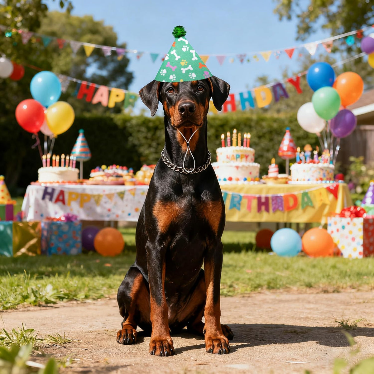 6PCS Dog Birthday Hats Party Hats Felt for Large XL XXL Dogs Paw Bone