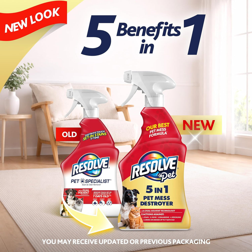 Resolve® 5-in-1 Pet Carpet Cleaner Spray for Stains & Odors, 22oz