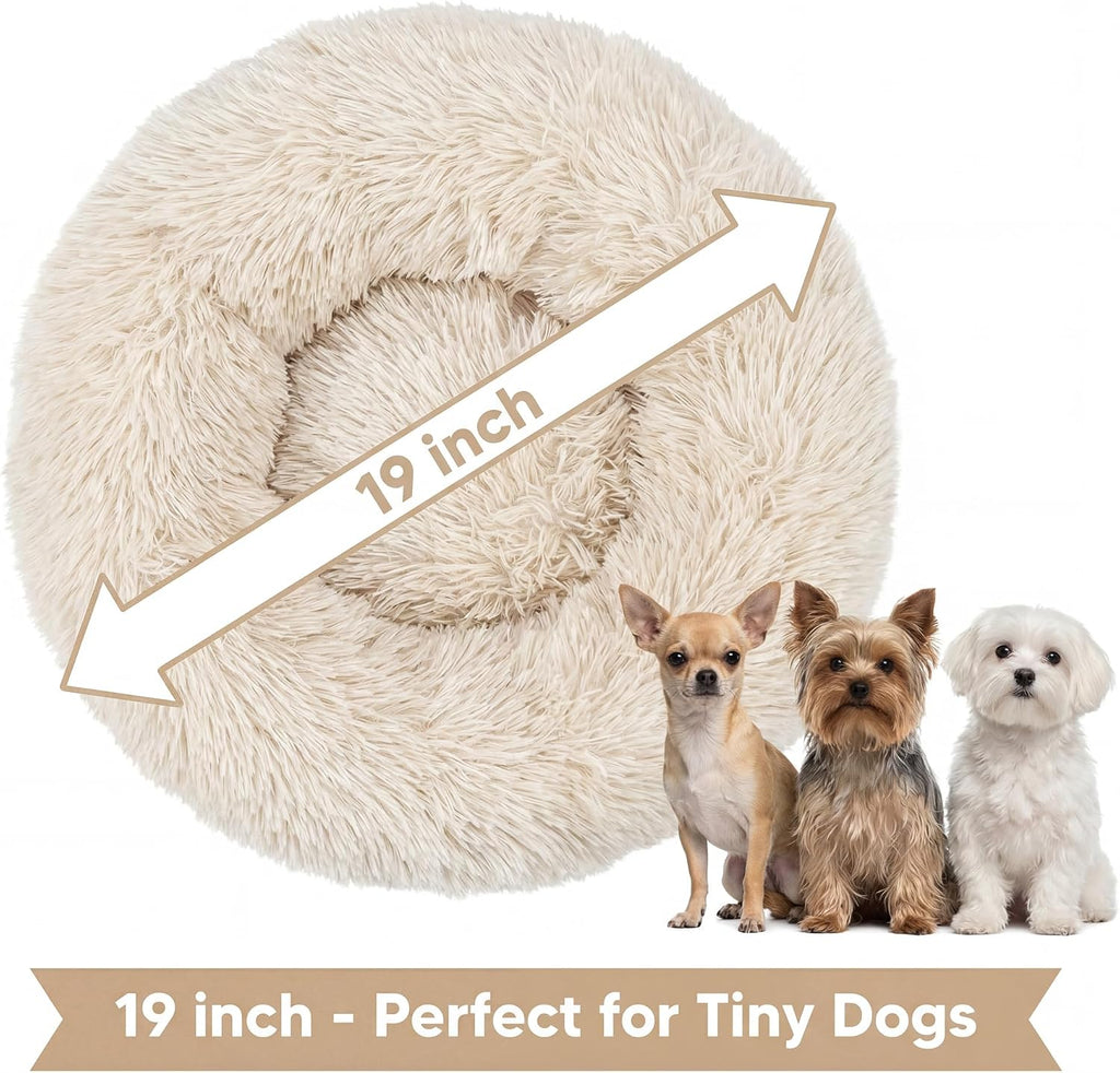 Calming Donut Small Dog Bed for Chihuahua Yorkie Maltese Shih Tzu