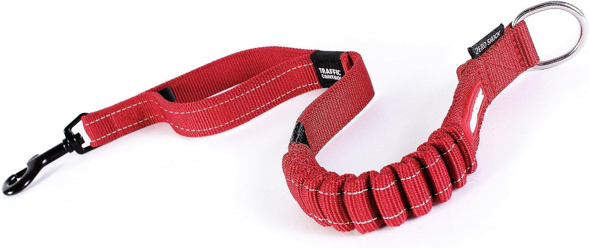 EzyDog Zero Shock Leash Extension, 24" Bungee Leash Extender - Red