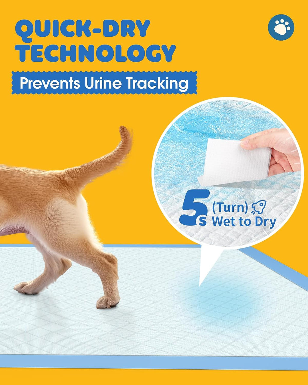 Powools Puppy Pads for Dogs, 22 x 22 in, 6-Layer, Leak-Proof, 150-Pack | Large Pee Pads for Dogs Potty Training, Quick-Dry Design, Wee Wee Pads for Dogs, Puppy Training Pads