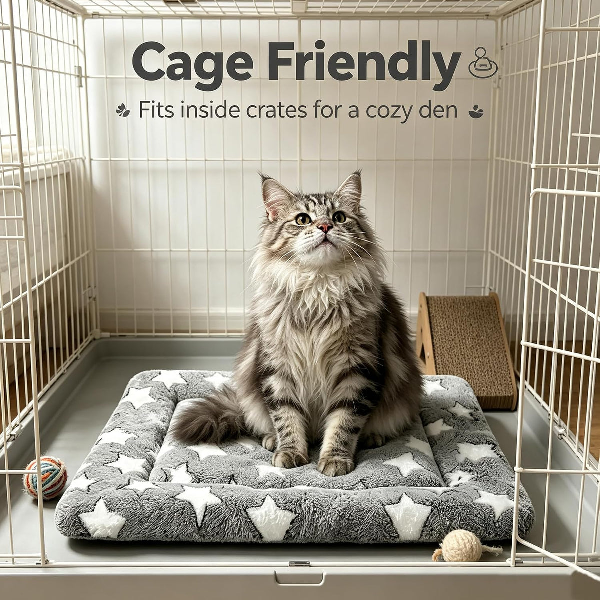 Dog Bed Mat - Soft and Comfortable Dog Kennel Cat Bed, Washable Dog Bed or Cat Bed, Suitable for Dog Crate Ped, Cat Cage BedGray, 18" L x 14" W x 1.5" Th