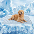 FunFurry Cooling Mat for Dogs，44"X32" Extra Large Pet Pad，Q-Max>0.5 Rapid Cooling Dense Weave Fabric，Washable Kennel Mat with Non-Slip Bottom (Light Blue, XL)