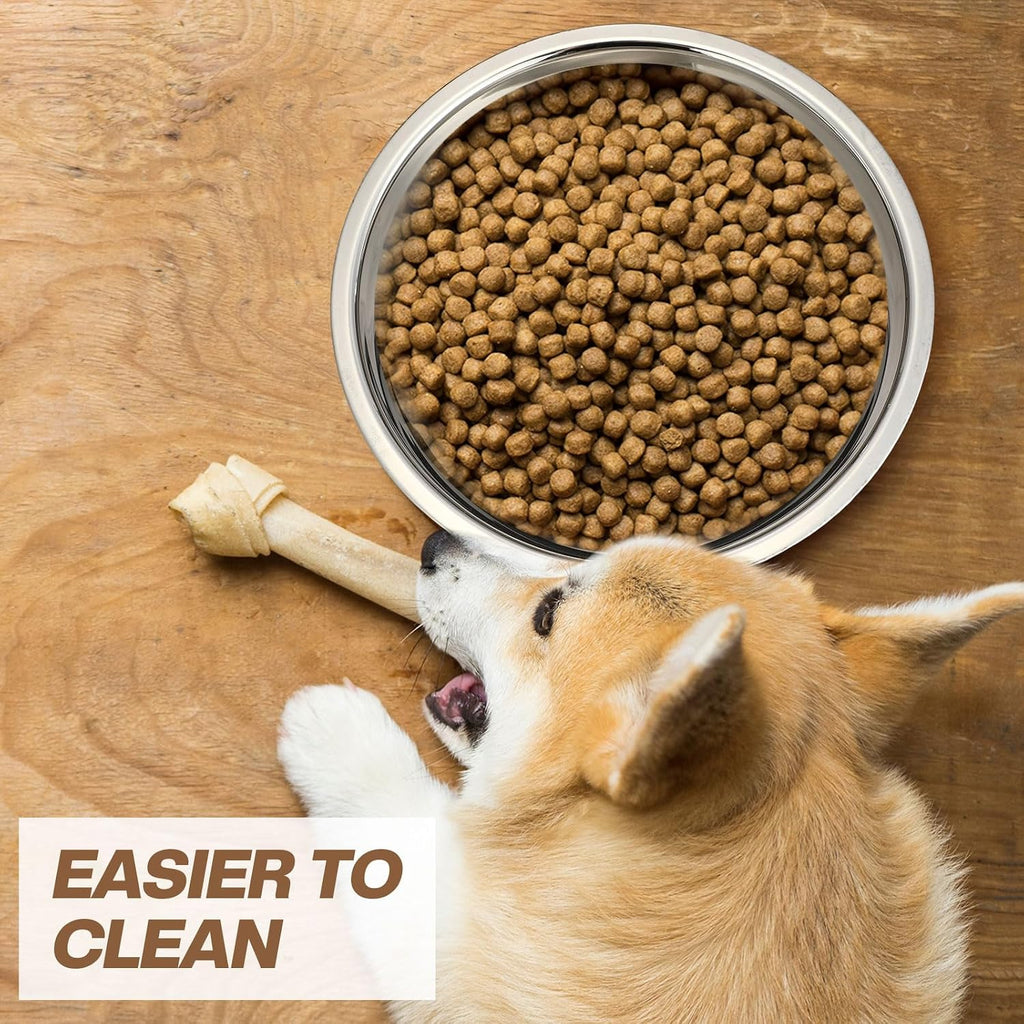 Ziliny 10 Pcs 8 Cup Metal Dog Bowls Stainless Steel Food Dish 64 Oz | Thickened,for Medium Large Dogs Cats,Dishwasher Safe ,Travel Kennel Feeding, Heavy Duty Stainless Steel Construction