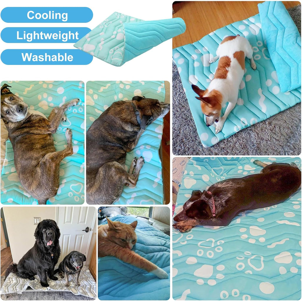 BEAUTYZOO Cooling Mat for Medium Dogs, 36x23in Reversible Pad, Self-Cooling