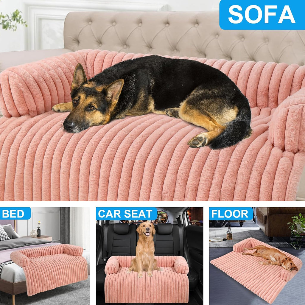 Dog Couch Bed, Couch Cover for Dogs Washable, Dog Bed for Couch(Pink, L)
