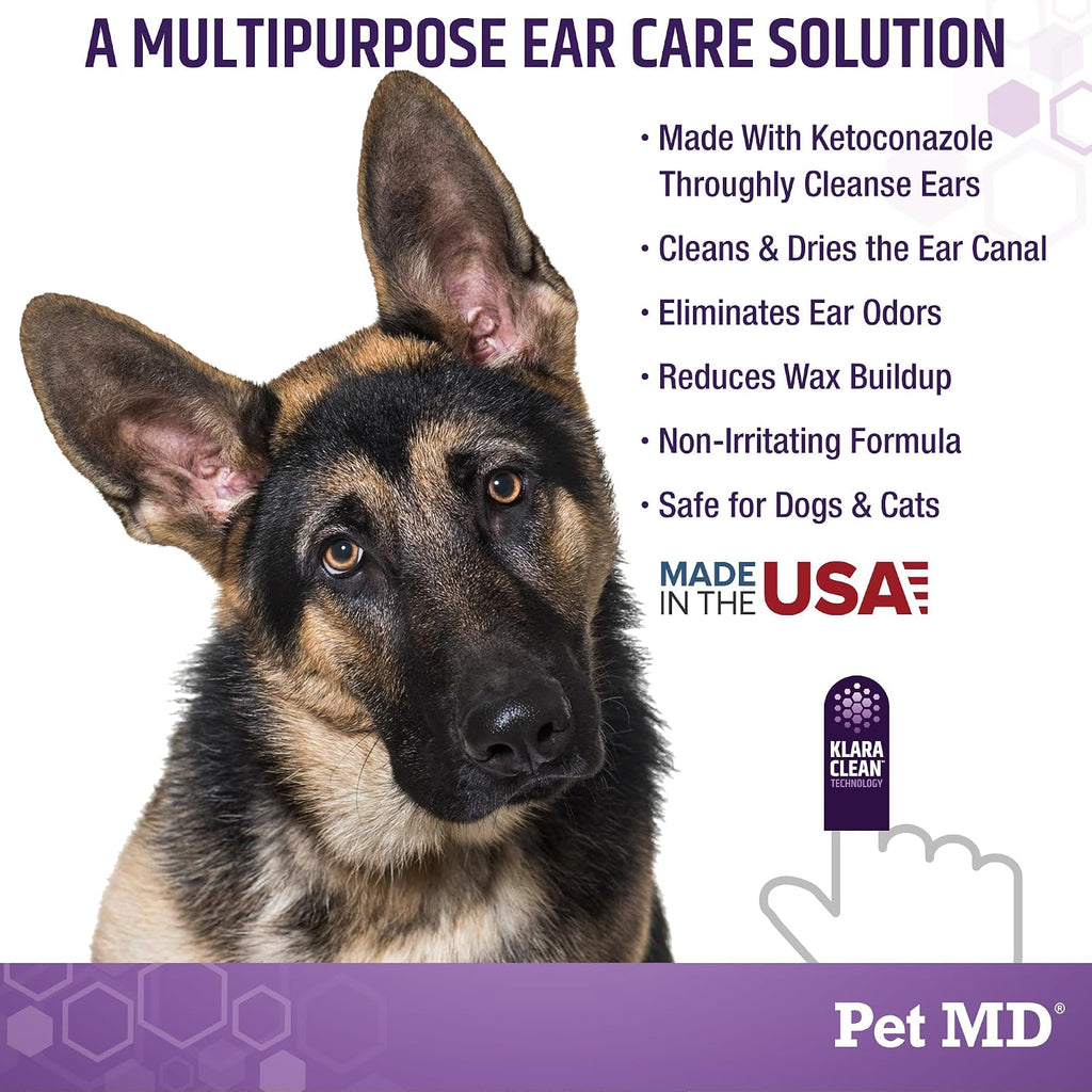 Pet MD Tris Ear Finger Wipes for Dogs & Cats - 50ct