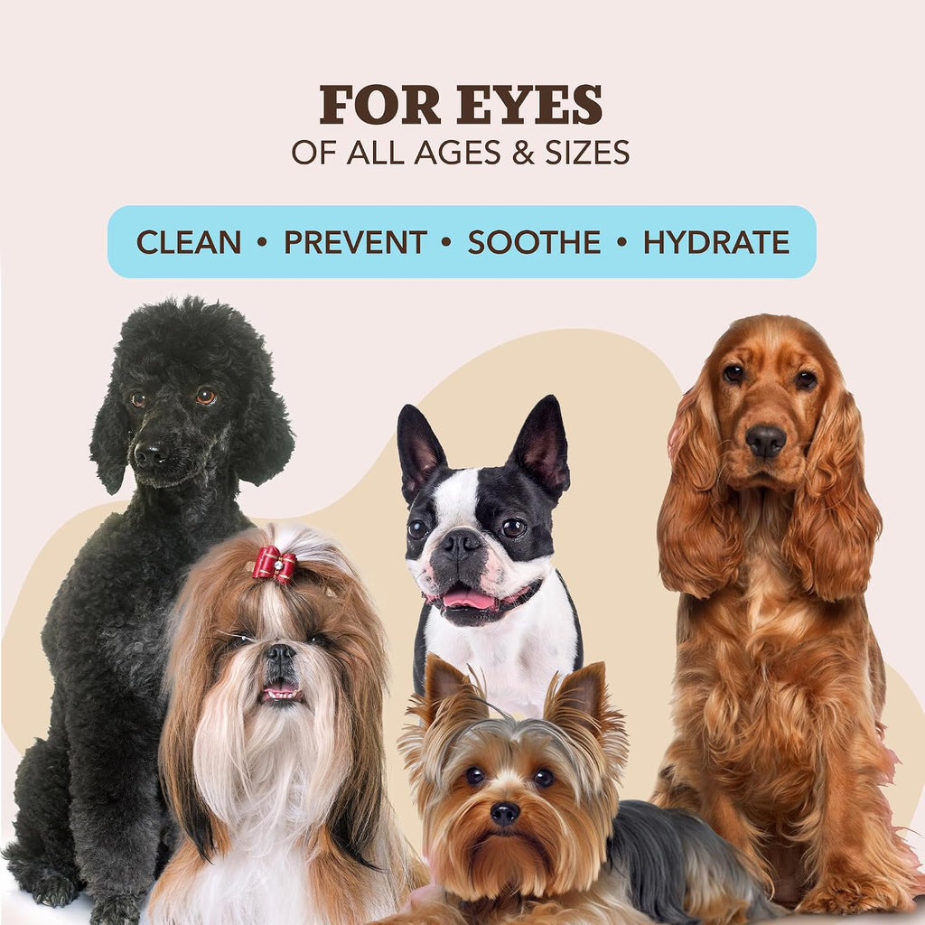Natural Dog Company Dog Eye Wipes for Tear Stains - 100 Count