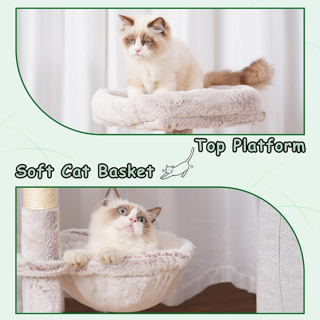 Gitelsnour Cat Tree Tower 42'' with Condo, Indoor Scratching Post GCT005SMU