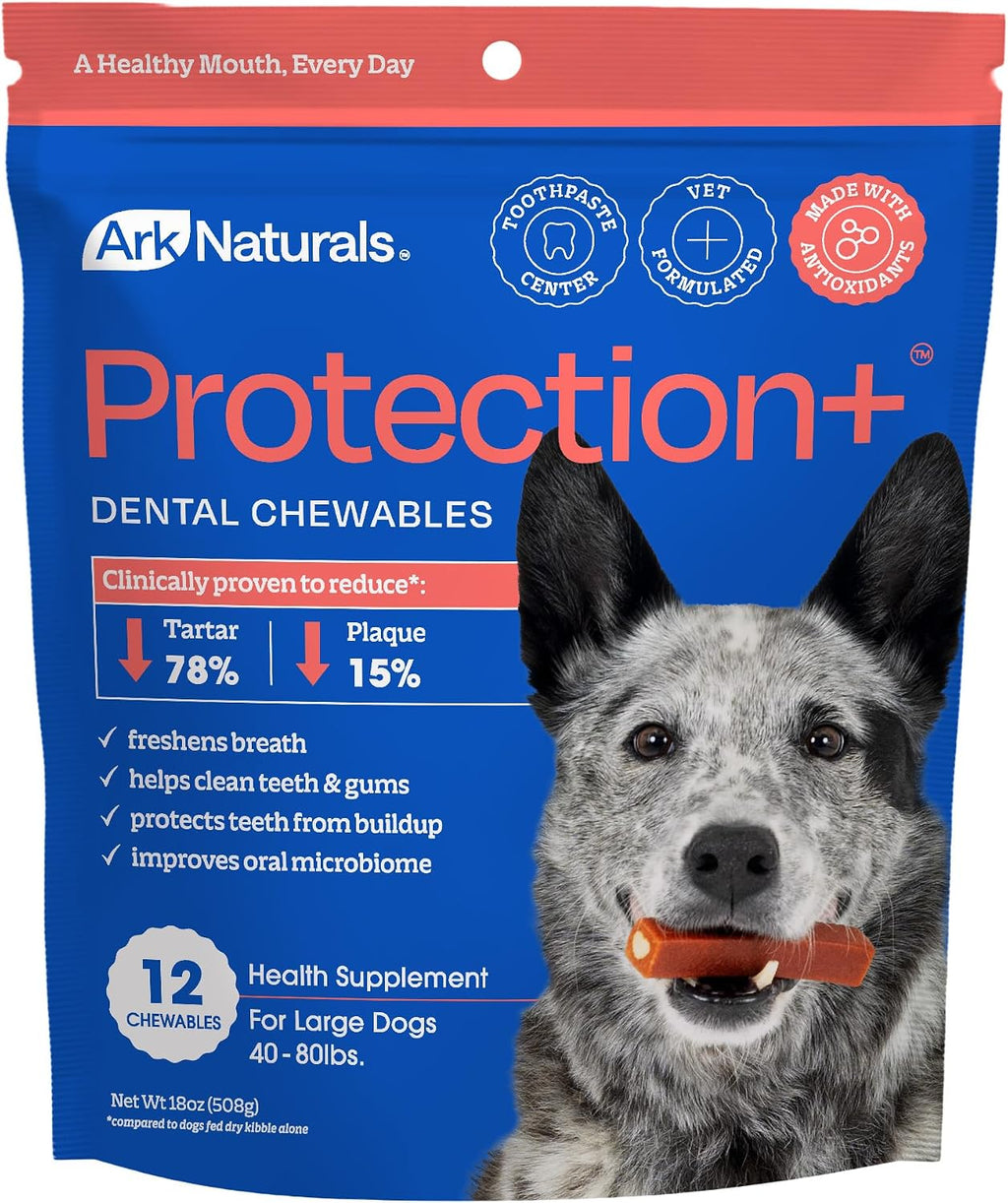 Ark Naturals Protection+ Brushless Dog Dental Treats - Large Breeds (12 ct)