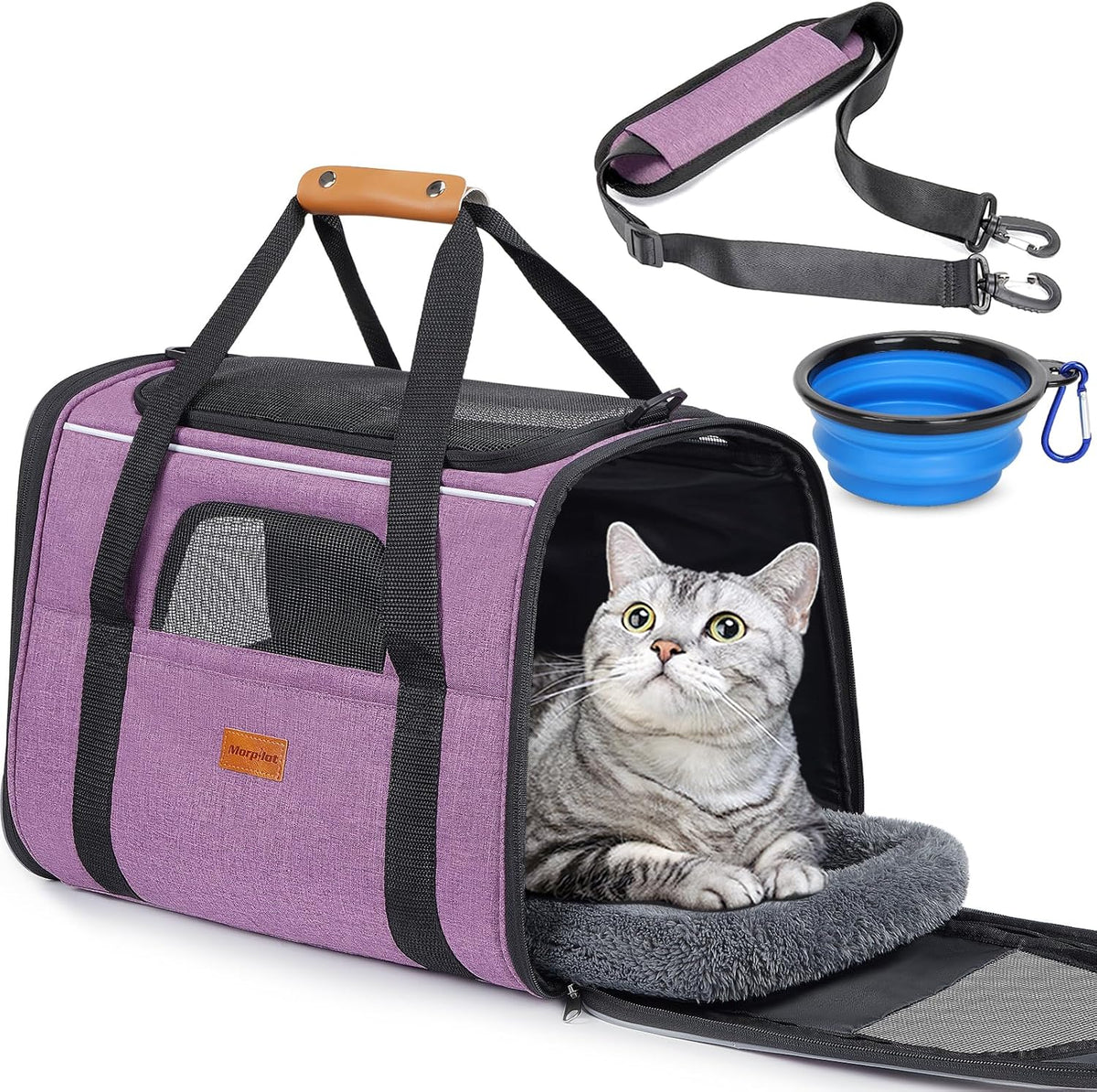 Morpilot Cat Carrier Soft for Large Medium Cats and Puppy up to 20lbs