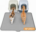 Cat Litter Mat, XL 40"x28" Silicone Litter Box Mat, Tilted Drain Spout | Litter Mat Fit 1-2 Boxes, Extra Wide Kitty Litter Mat, Waterproof Urine Proof, Non-Slip, Easy to Clean, High Edge