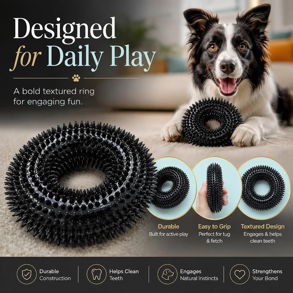 Squeaky Dog Toys for Aggressive Chewers, Floating Donut Ring for Large Dogs