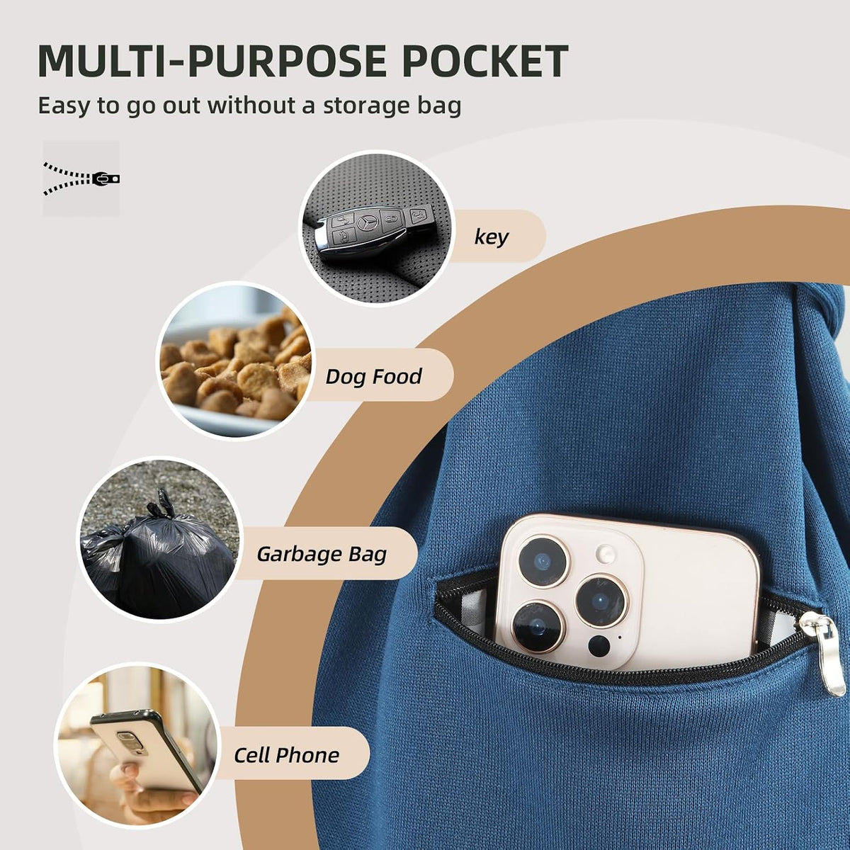 Dog Sling Carrier Adjustable, Suitable for Outdoor Activities and Travel