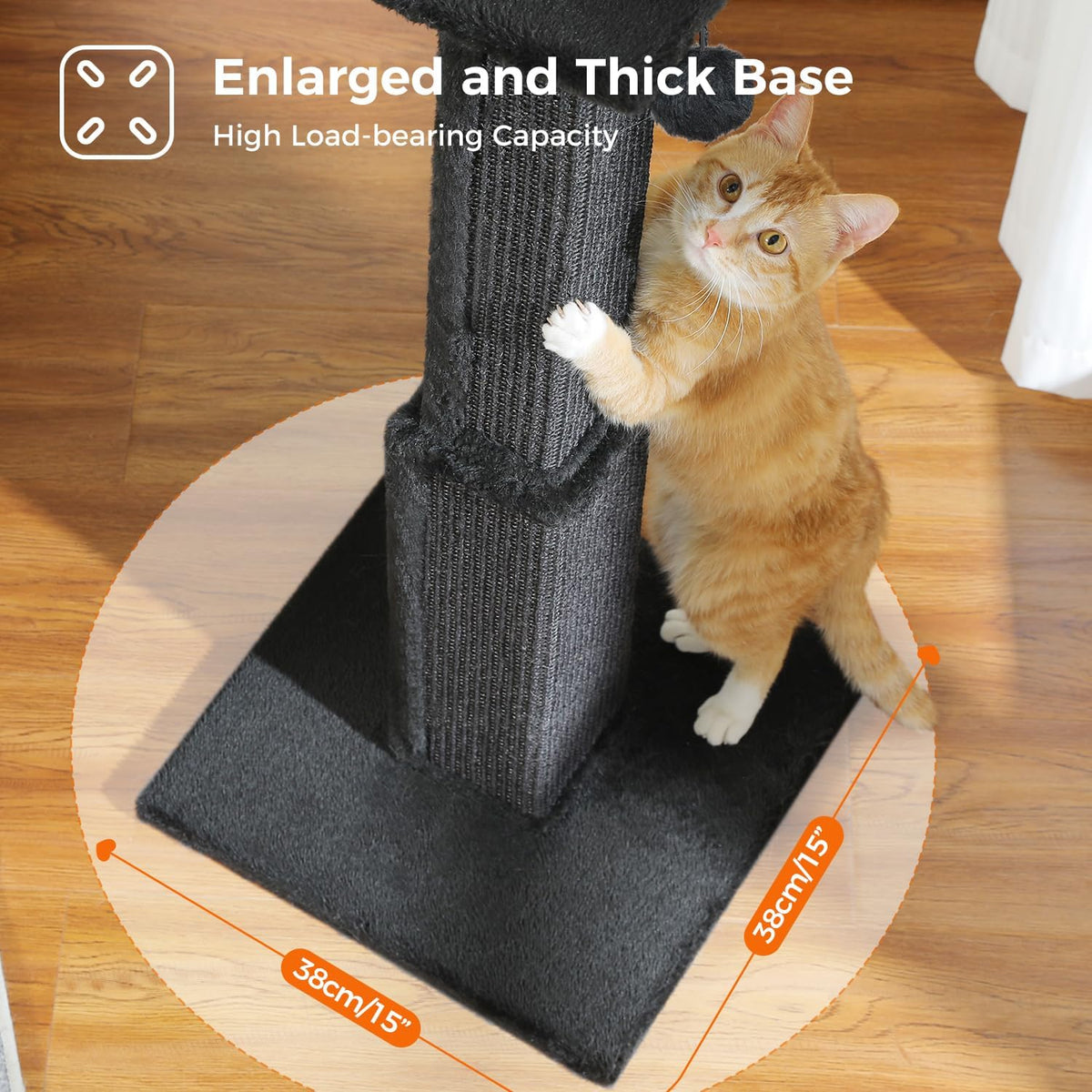 PAWZ Road Large Cat Scratching Post 32" Tall Black Cat Scratcher