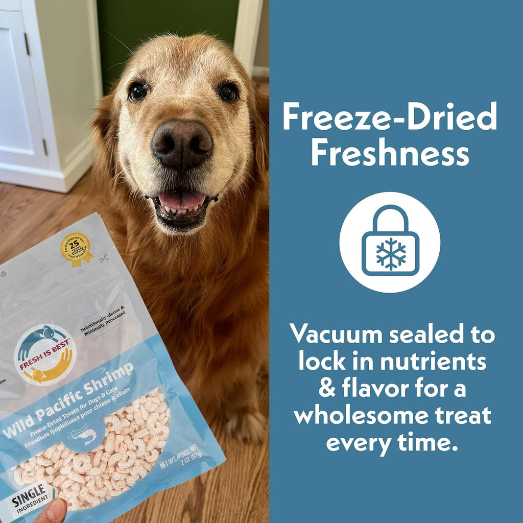 Fresh Is Best Wild Pacific Shrimp Freeze Dried Cat Treats for Cats & Dogs