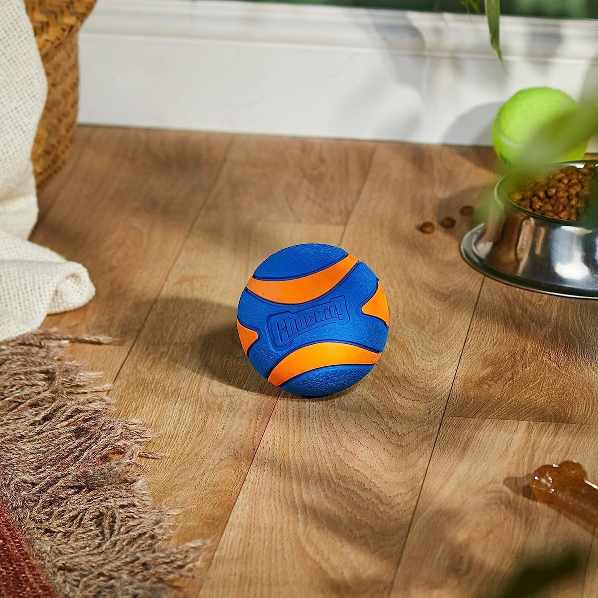 Chuckit! Ultra Squeaker Dog Ball - Extra Large Bouncy and Squeaky Pet Toy for Dogs 100+ lbs - Floats on Water - Durable Rubber - 3.5" Diameter - Size XL (Pack of 12)