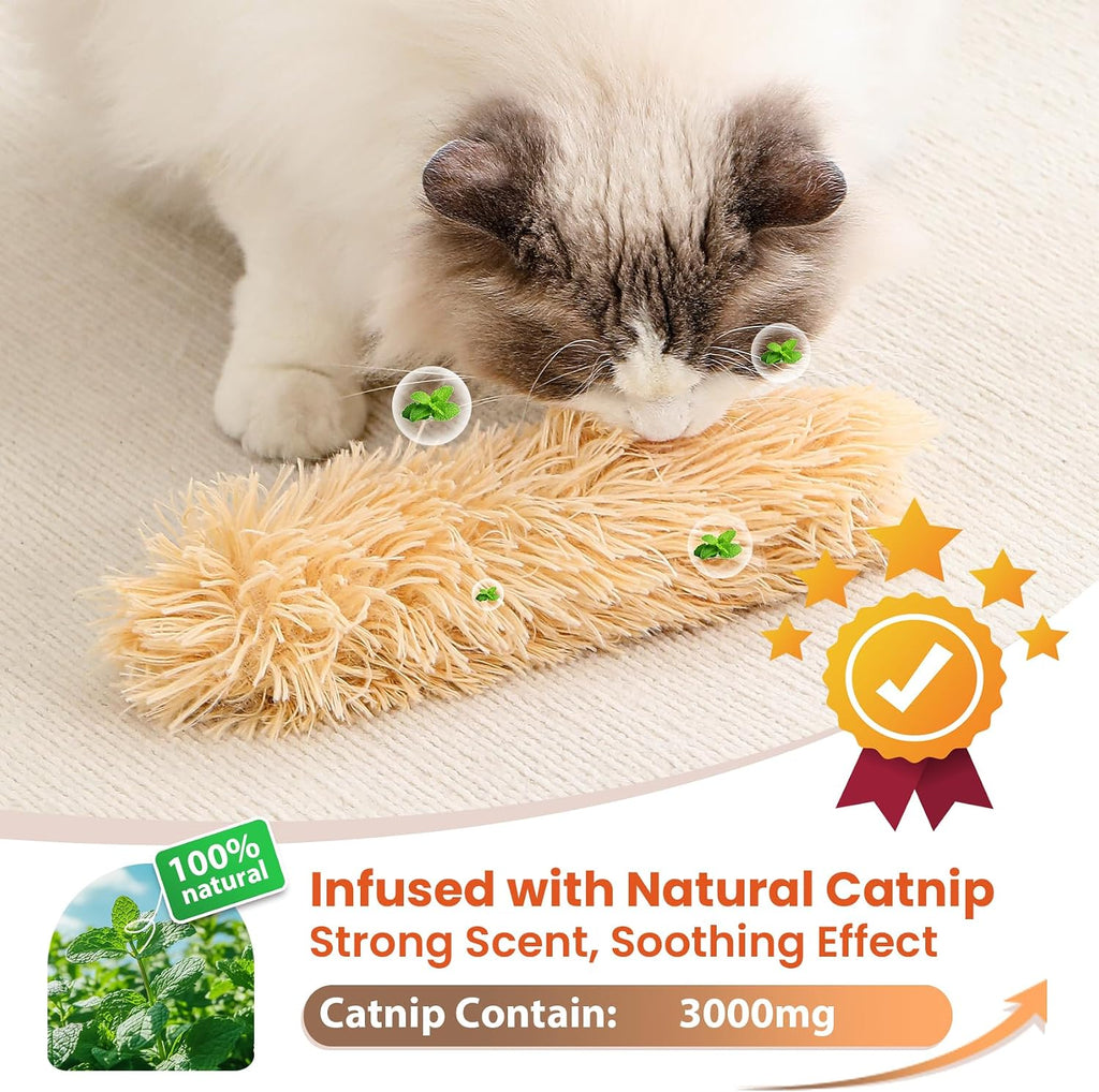 Cat Toys, 3 Pack Crinkle Catnip Pillow Toys for Indoor Cats