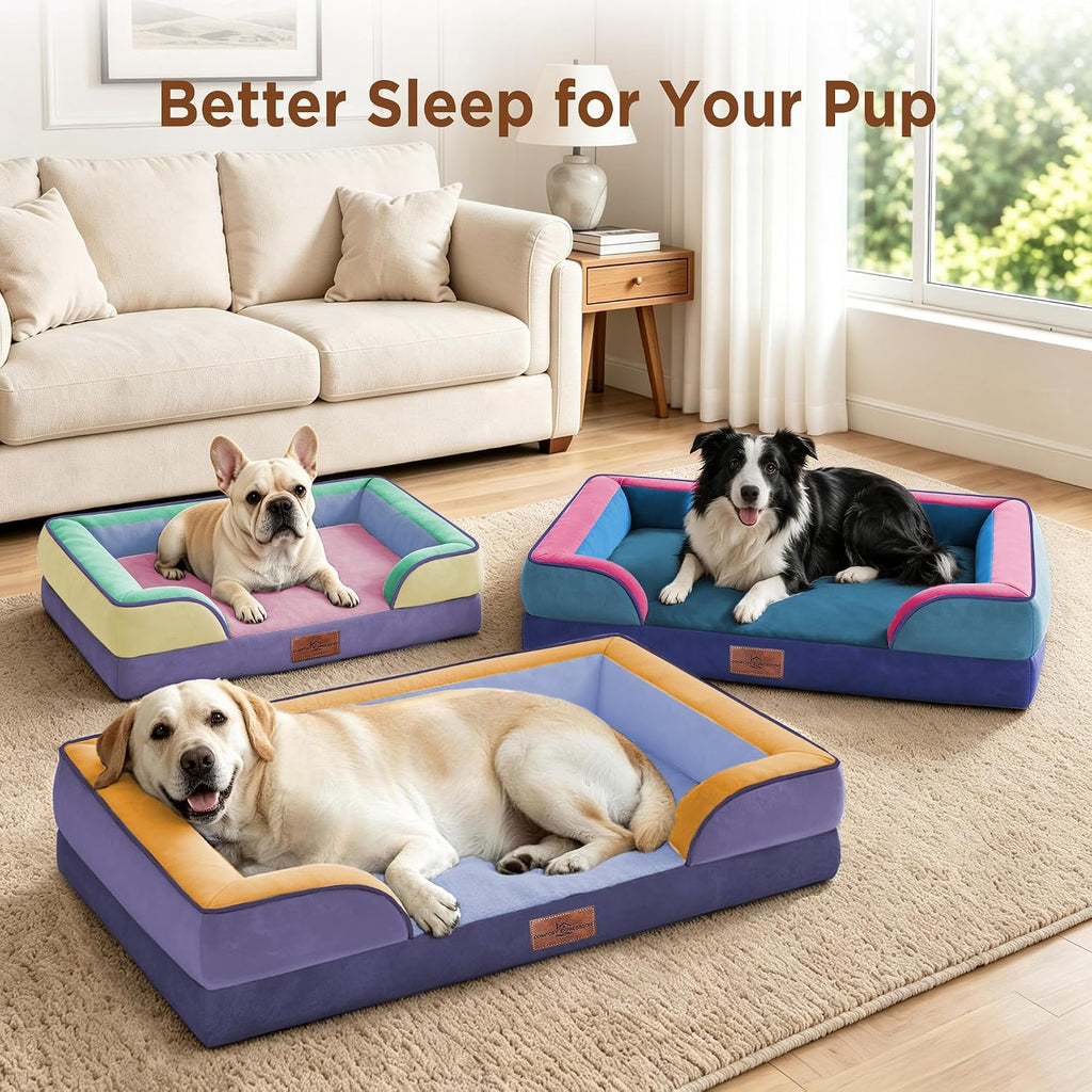 Comfort Expression Orthopedic Dog Bed for Extra Large Dogs with Bolster