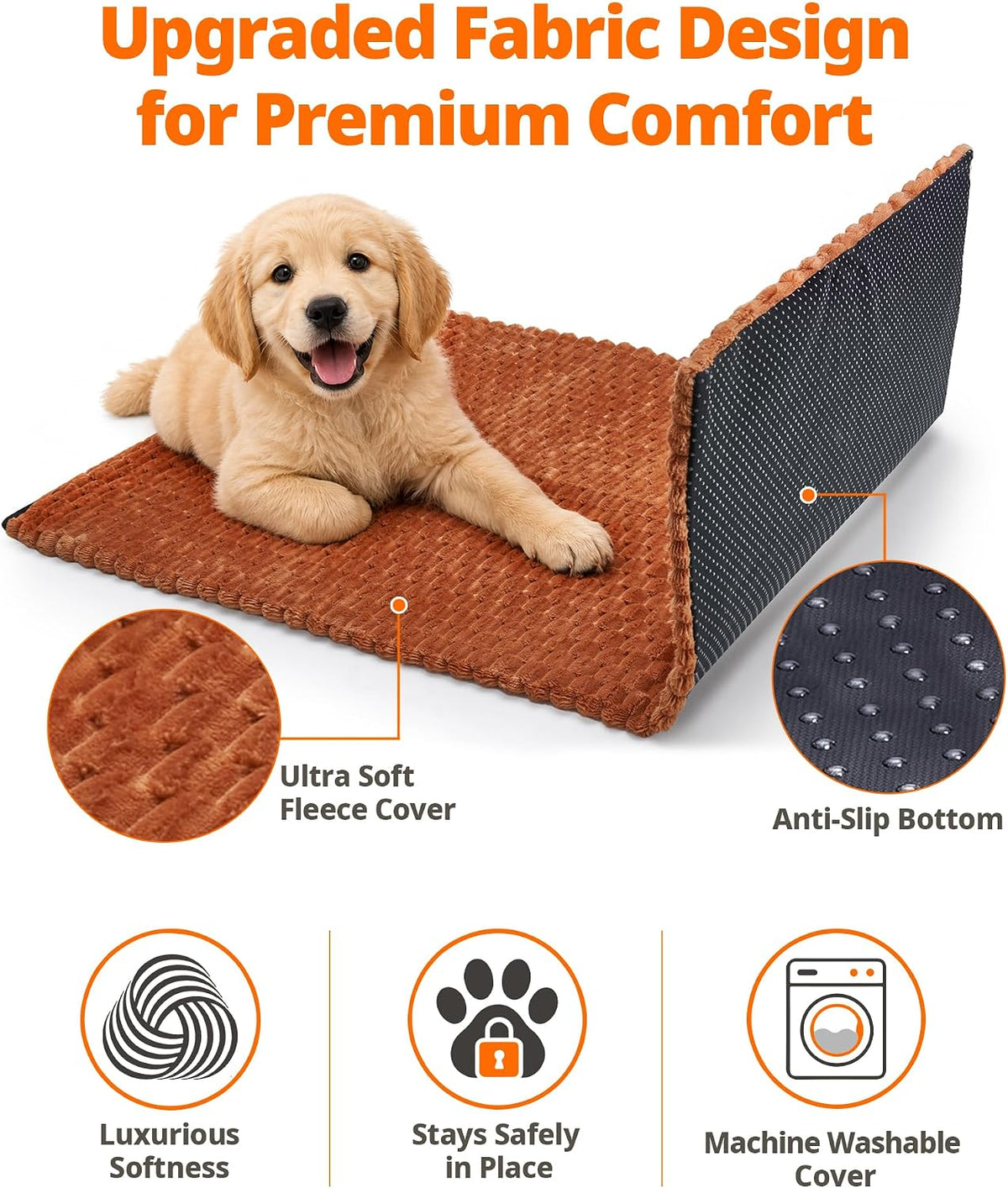 Toozey Dog Heating Pad, Heated Dog Bed, 6 Heat Settings, Timer, 35 x 24 in