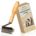 Undercoat Rake Dog Brush Dematting Comb cat shedding tool Dematting Tool Pet Brush Efficiently Detangle and Groom Coats for Large Medium Small Dogs and Cats Comb for Grooming Premium (Round Handle)