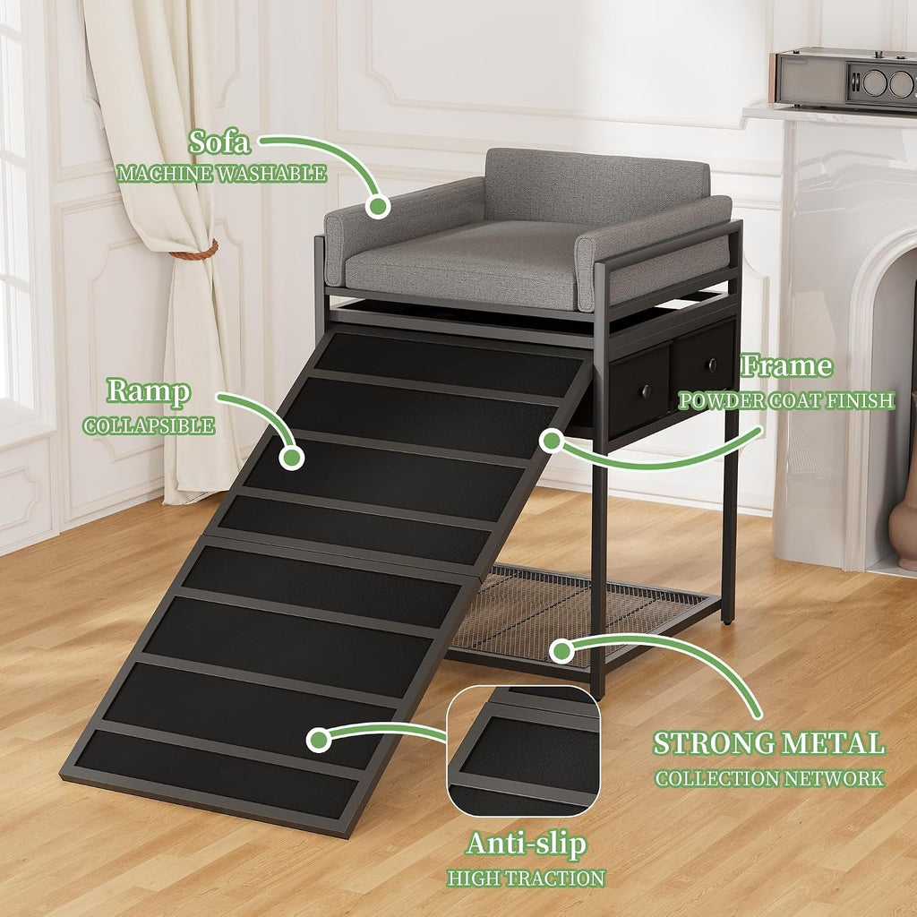 kepptory Dog Window Perch & Retractable Stairs and Storage Drawers