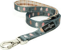 Lucy & Co. Designer Dog Leash - Pet Accessories - Thick Dog Leash - Padded Handle for Comfort - Purple with Green Floral - 5 Foot (Neutral Brown Plaid Blue Trees, Large)