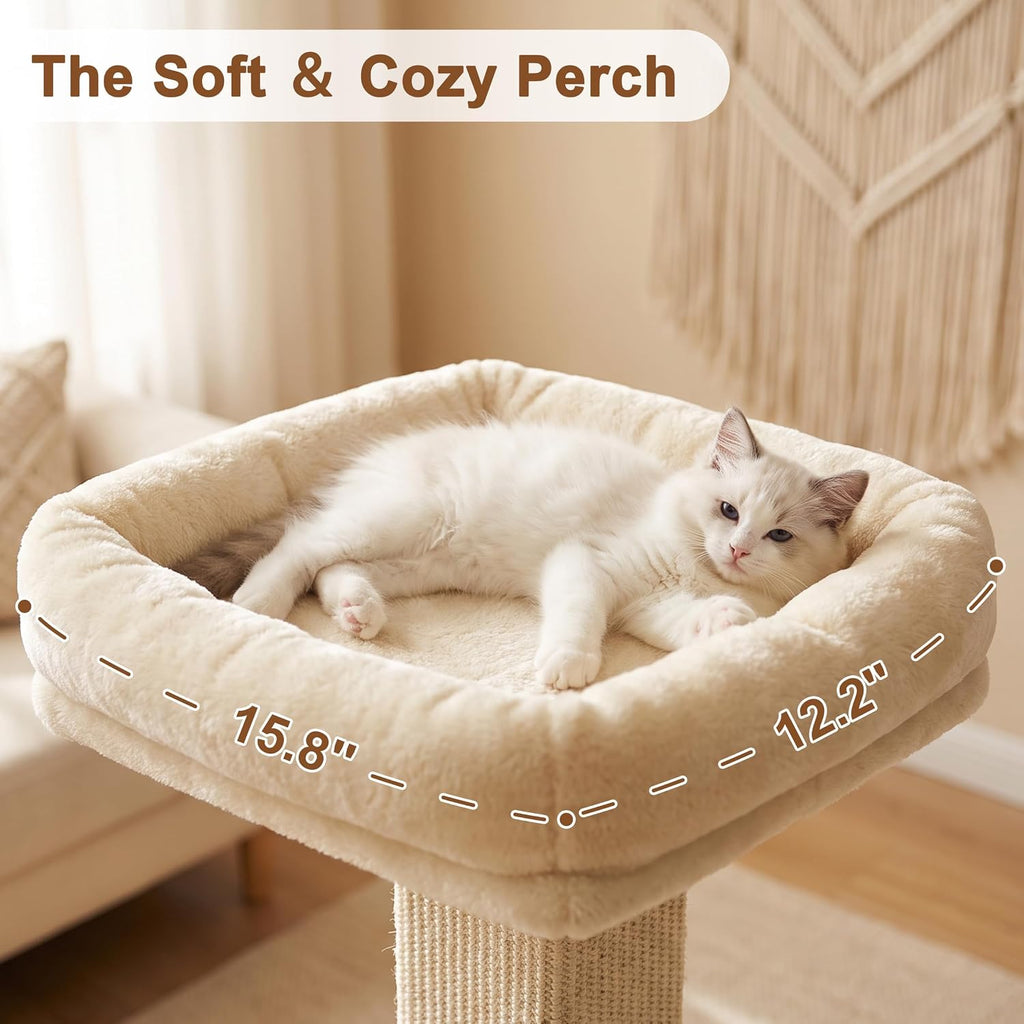Cat Scratching Post with Bed for Indoor Adult Cats, Cat Perch,Green