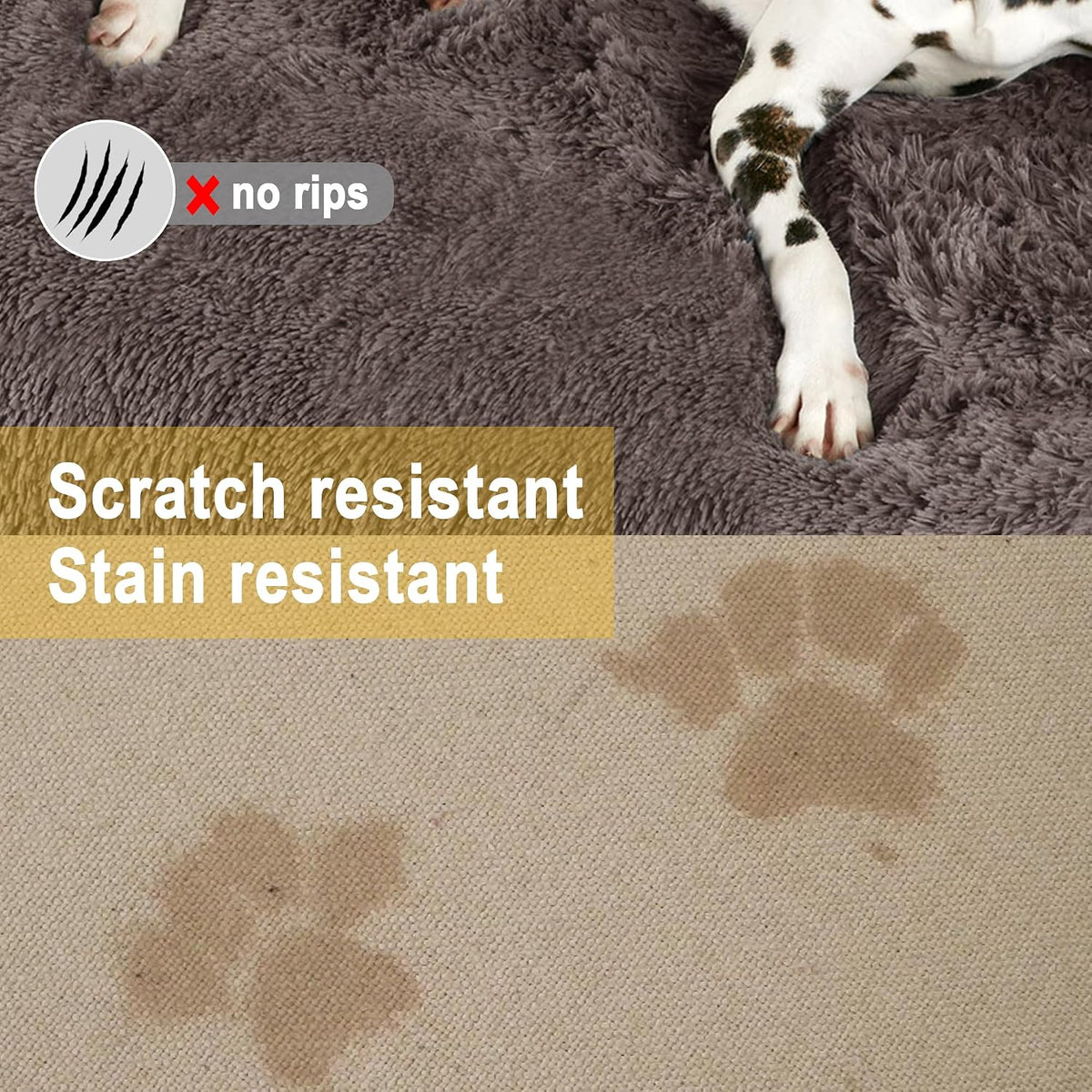 Codi Dog Couch Bed, Sofa Cover Mat, Ash Brown, 41 x 37 x 6 Inch