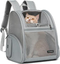 Cat Backpack Carrier for Small Dogs and Medium cat Puppy Kitten Bunny Pet Carrier Backpack Collapsible with Fully Ventilated Mesh with Safety Leash (Gray, 12.9" L x 10.62" W x 15.5" H - M)