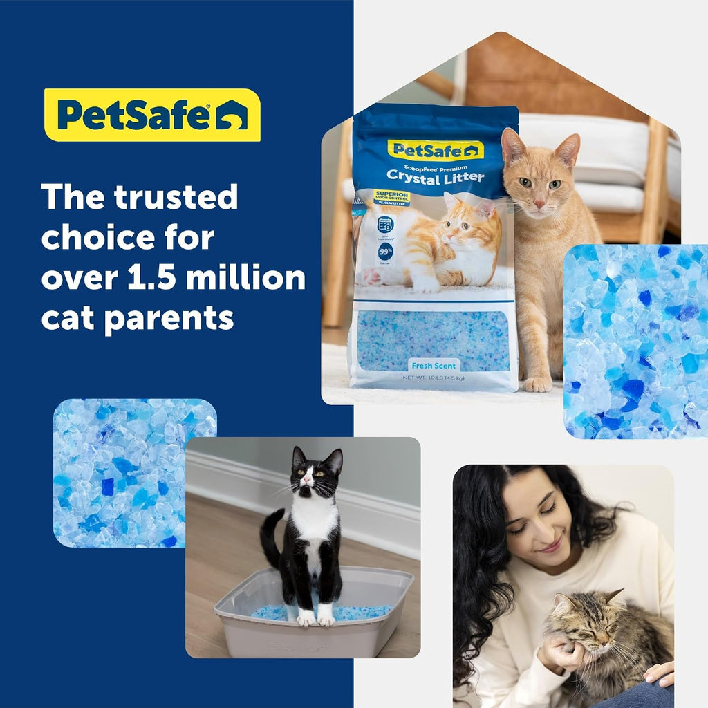 PetSafe ScoopFree Reusable Tray with Crystal Litter, Fresh Scent, 4.3Lb Bag