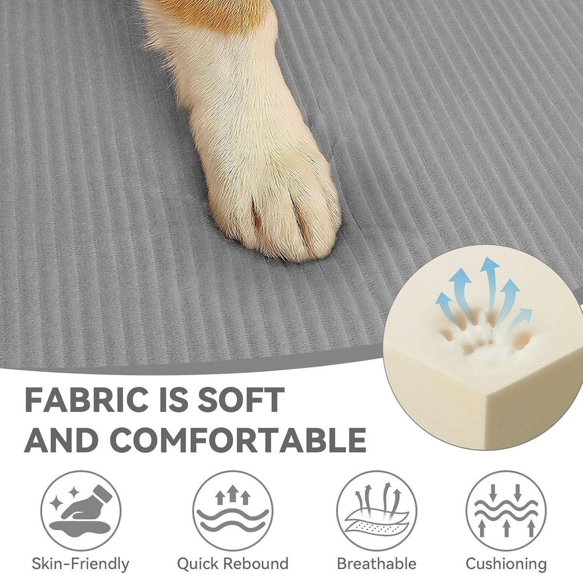 Persure 2-in-1 Dog Sofa Bed, Orthopedic Memory Foam for Medium Large Dog