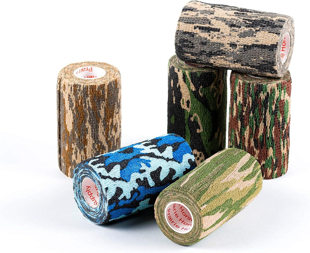 3 Inch Self Adhesive Bandage Wrap - Self-Sticking Vet Wrap - Camo, 12 Pack