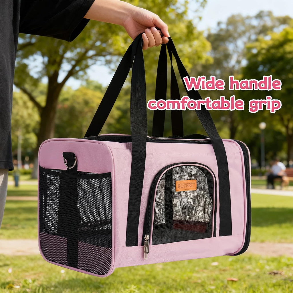 ROYPET Cat Carrier, Portable Pet Carrier Bag Pink