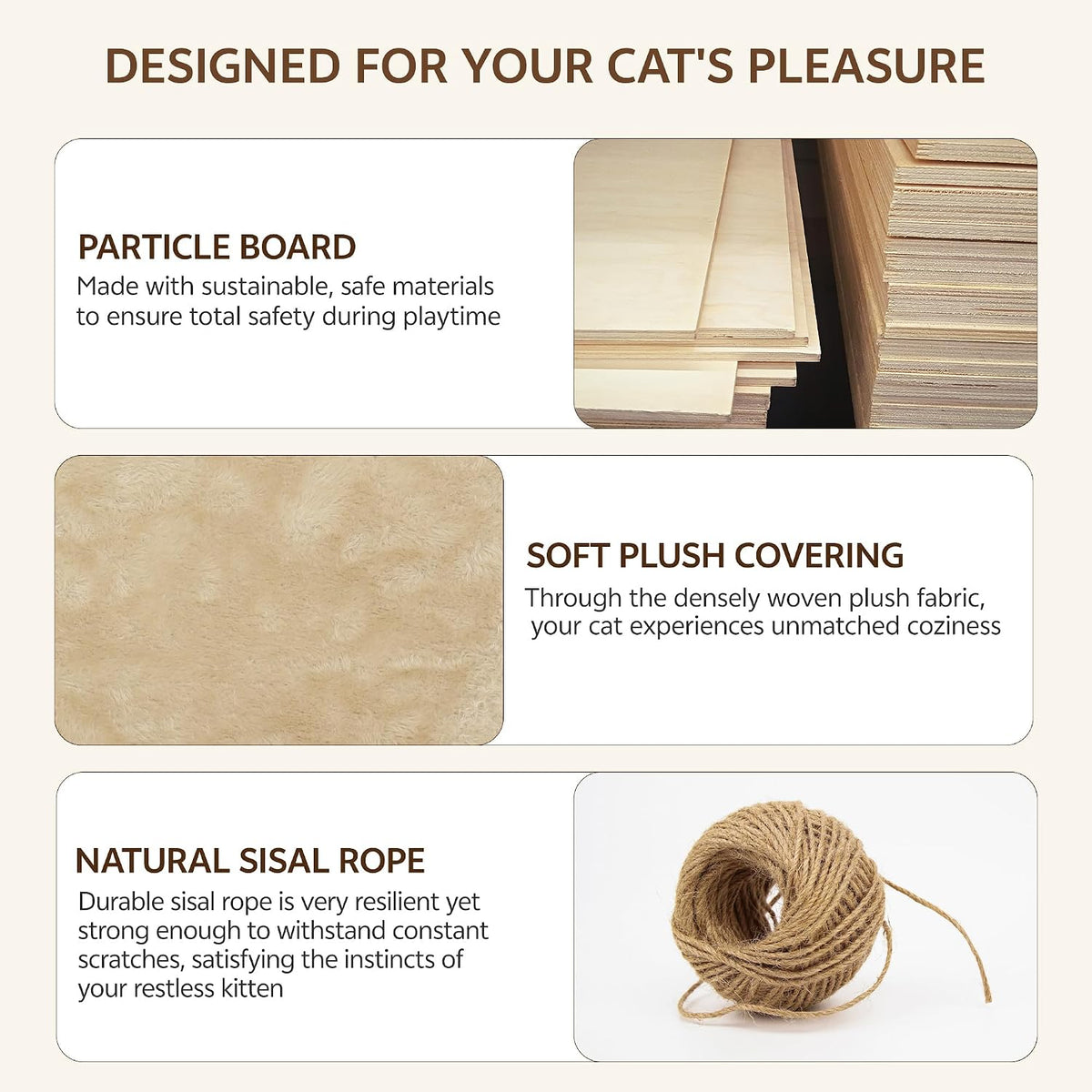 Cat Wall Furniture, 9 in 1 Cat Wall Shelves Set with Bridge, Beige