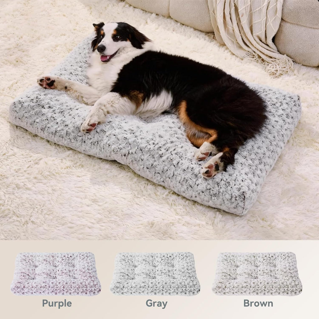 Small Dog Crate Bed Mat, Washable Plush Pad for Puppies & Cats