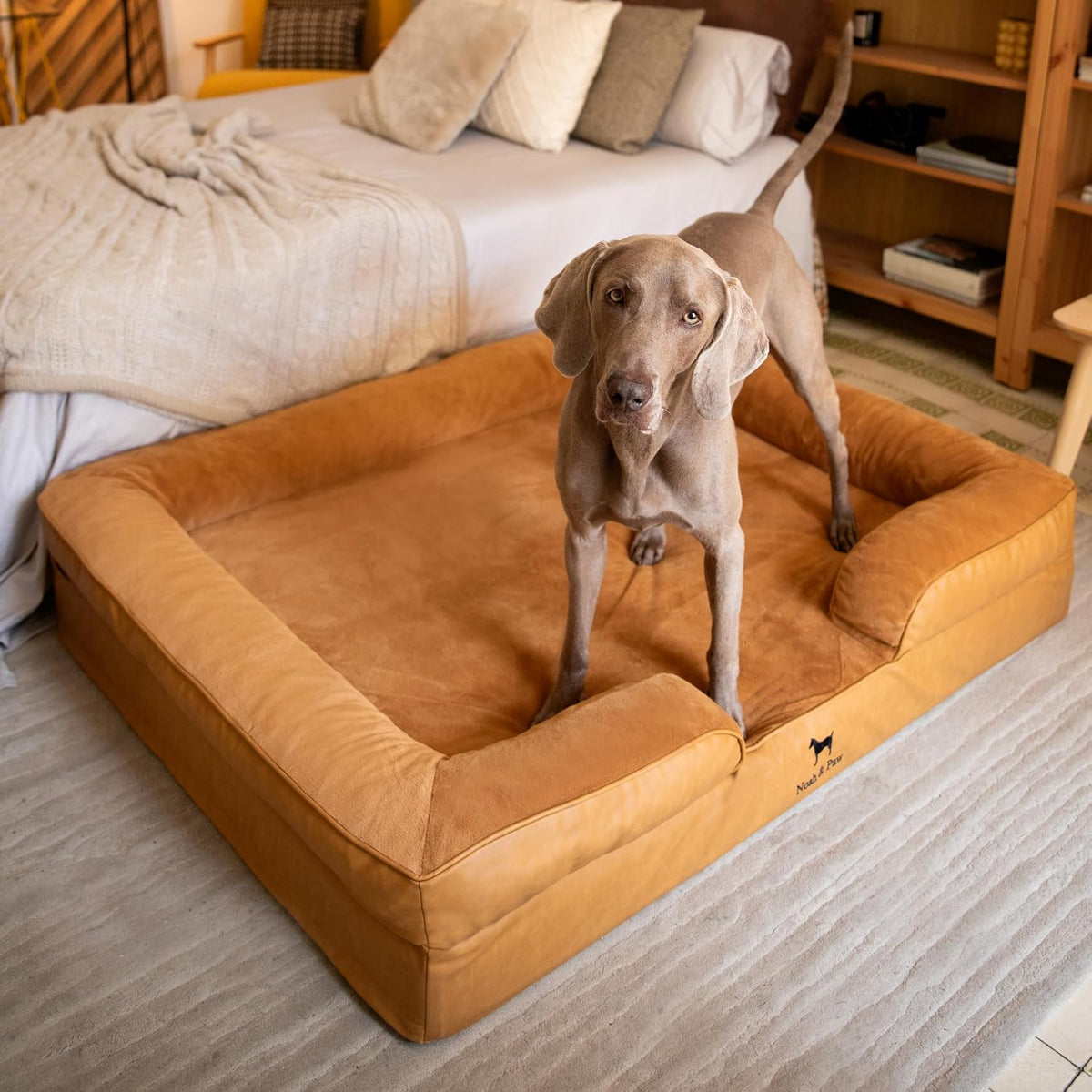 NOAH & PAW XXL Dog Bed, Orthopedic Memory Cooling Foam (2X Base) 55x45x11in