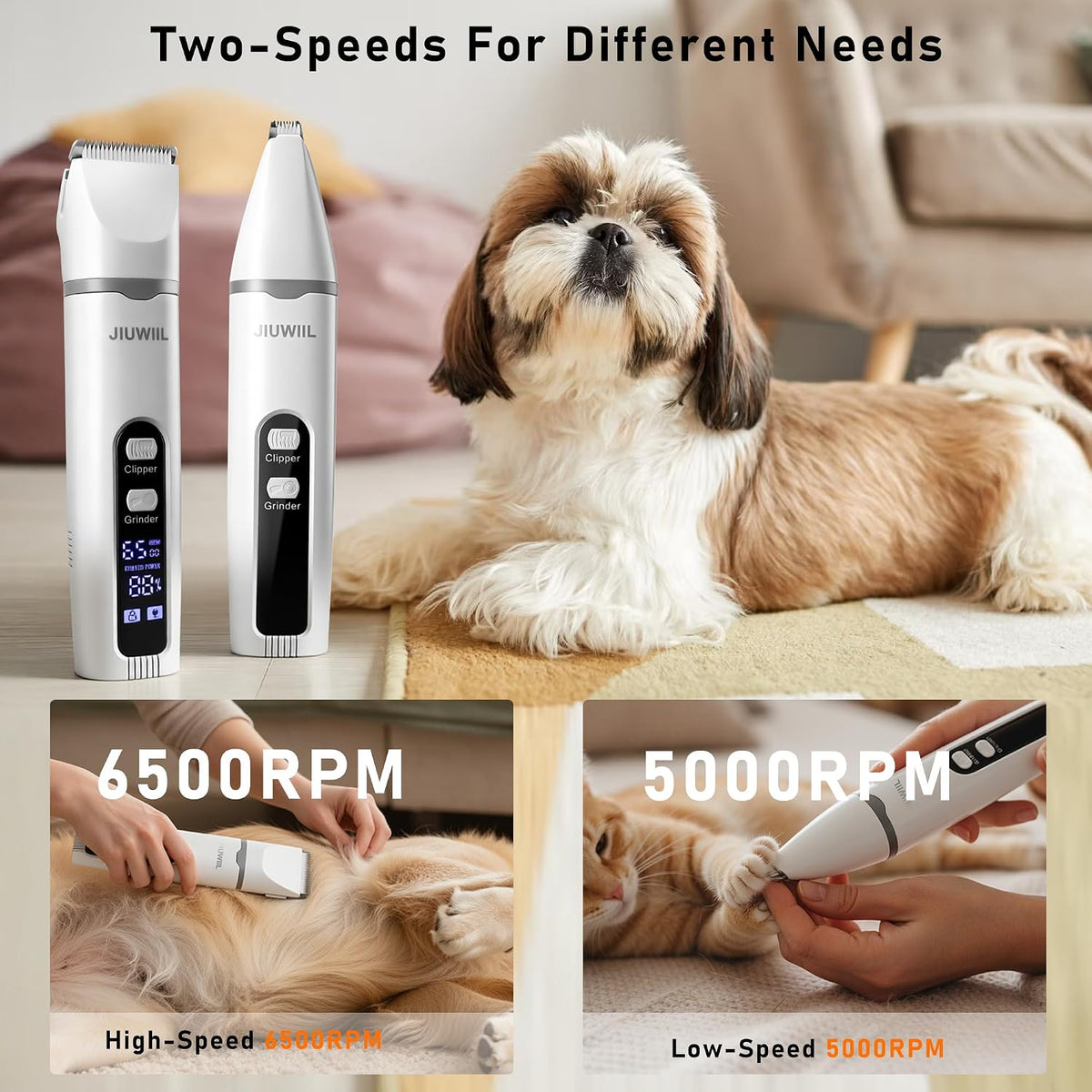 Dog Clippers for Grooming,4 in 1 Dog Grooming Kit Hair Clipper