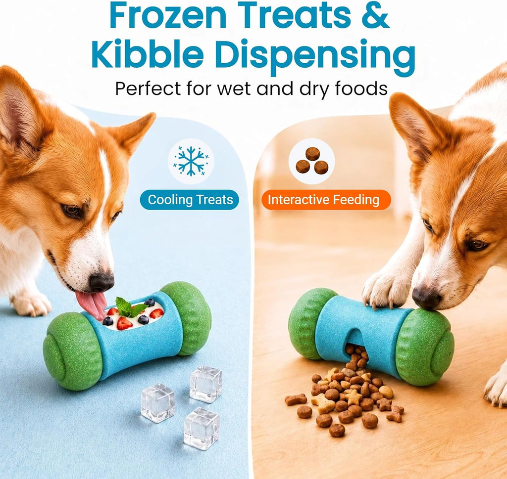 Interactive Frozen Dog Treat Dispensing Enrichment Puzzle Chew Toy