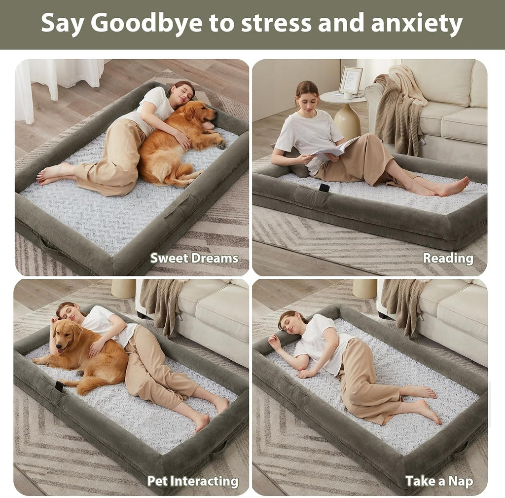 WNPETHOME Human Dog Bed Orthopedic for Adult & Dogs Comfy Sleeping