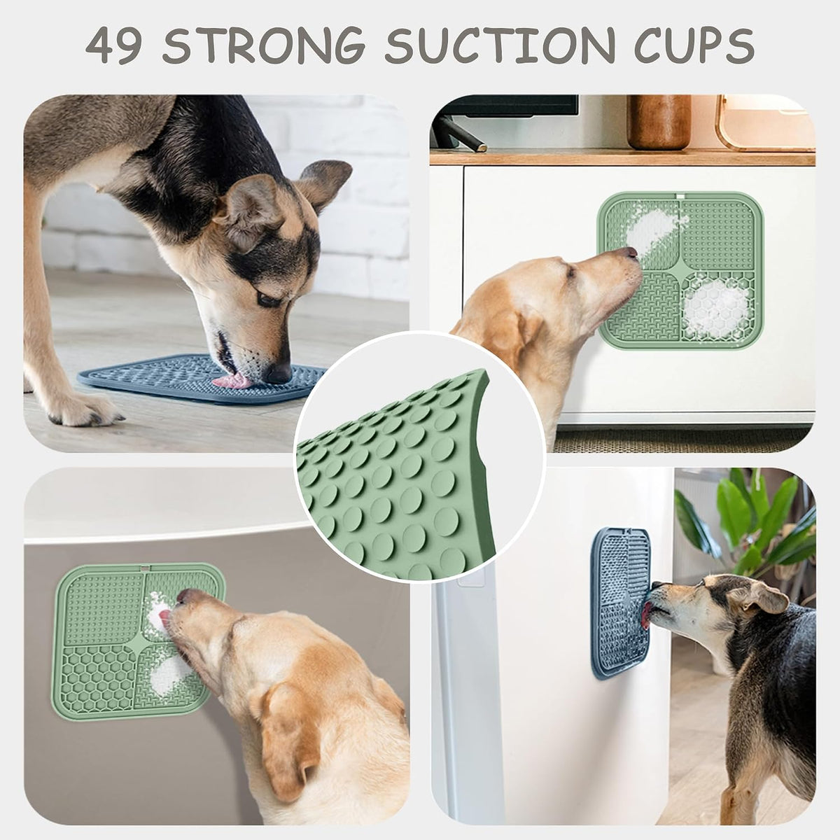 ChefAide 2 Pack Lick Mat for Dogs, Cats & Puppies with Suction Cups