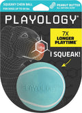 Playology Squeaky Chew Ball Dog Toy - Medium, Peanut Butter Scent