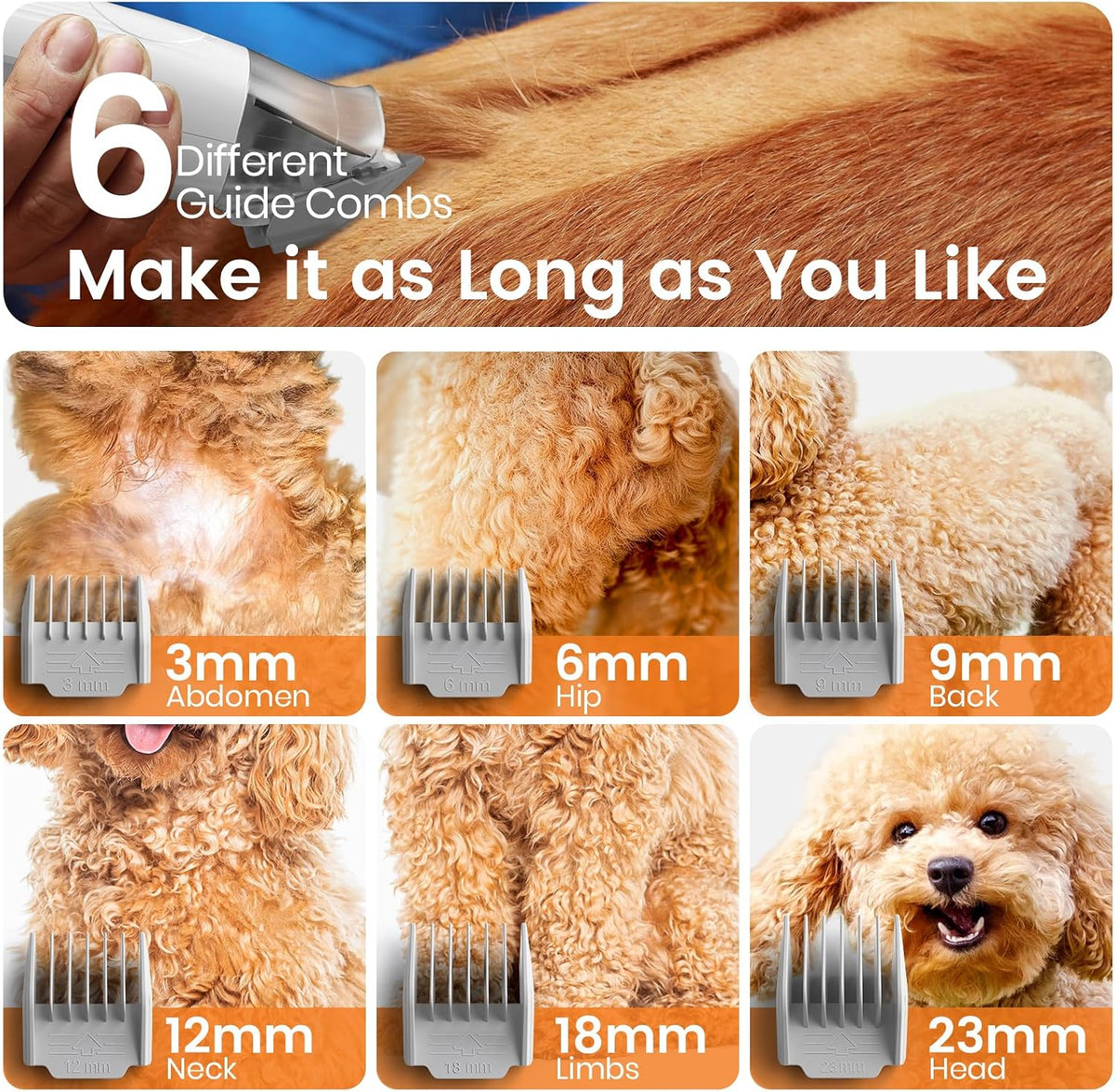 oneisall Dog Grooming Vacuum,7 in 1 Grooming kit Tools with Low Noise